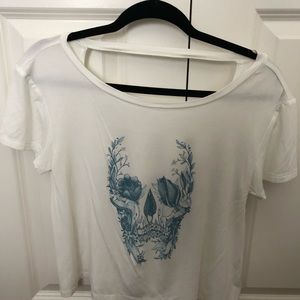 American Eagle open back short sleeve crop top